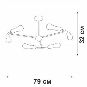 Люстра на штанге Vitaluce V3025 V3025-1/6PL в Тобольске - tobolsk.mebel24.online | фото 2