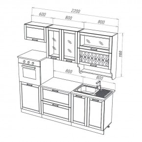 МИЛАНО Кухонный гарнитур 2,2 м Компоновка №3 (Орех) в Тобольске - tobolsk.mebel24.online | фото 2