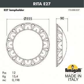 Накладной светильник Fumagalli Rita 1T3.000.000.AYE27 в Тобольске - tobolsk.mebel24.online | фото 2