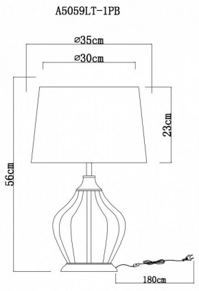 Настольная лампа декоративная Arte Lamp Baymont A5059LT-1PB в Тобольске - tobolsk.mebel24.online | фото 3