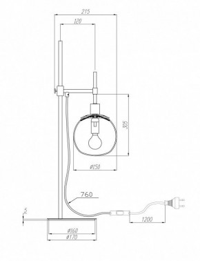 Настольная лампа декоративная Maytoni Erich MOD221-TL-01-N в Тобольске - tobolsk.mebel24.online | фото 3
