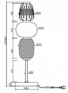 Настольная лампа декоративная Maytoni Pattern MOD267TL-L28G3K в Тобольске - tobolsk.mebel24.online | фото 5