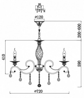 Подвесная люстра Maytoni Grace RC247-PL-08-R в Тобольске - tobolsk.mebel24.online | фото 3
