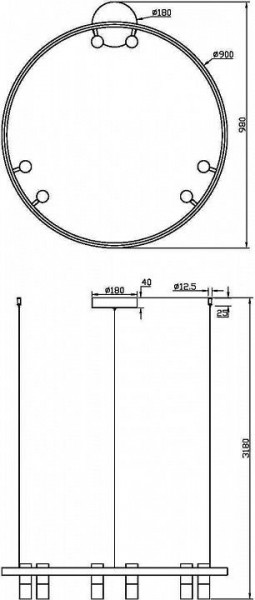Подвесная люстра Maytoni Halo MOD102PL-L42BK в Тобольске - tobolsk.mebel24.online | фото 4