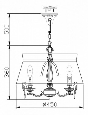 Подвесной светильник Maytoni Bird ARM013-33-W в Тобольске - tobolsk.mebel24.online | фото 3