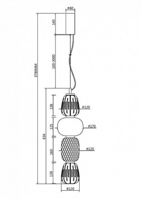 Подвесной светильник Maytoni Pattern MOD267PL-L32CH3K в Тобольске - tobolsk.mebel24.online | фото 4