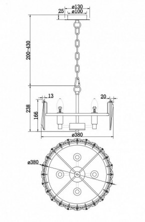Подвесной светильник Maytoni Puntes MOD043PL-04CH в Тобольске - tobolsk.mebel24.online | фото 4