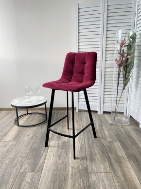 Полубарный стул CHILLI-QB SQUARE винный #16, велюр / черный каркас (H=66cm) М-City в Тобольске - tobolsk.mebel24.online | фото 4