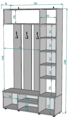 Прихожая с зеркалом V19_M в Тобольске - tobolsk.mebel24.online | фото 2