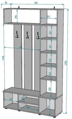 Прихожая с зеркалом V20_M в Тобольске - tobolsk.mebel24.online | фото 2