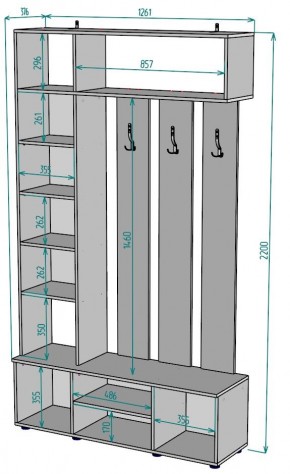 Прихожая с зеркалом V24_M в Тобольске - tobolsk.mebel24.online | фото 2