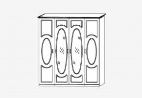 Прованс-2 Шкаф 4-х дверный с 2 зеркалами (Бежевый/Текстура белая платиной золото) в Тобольске - tobolsk.mebel24.online | фото 2