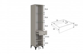 РИЧ Шкаф однодверный со стеклом в Тобольске - tobolsk.mebel24.online | фото 3