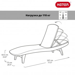 Шезлонг Пацифик (Pacific) графит в Тобольске - tobolsk.mebel24.online | фото 2