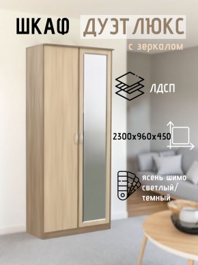 Шкаф 2-х створчатый Дуэт Люкс с зеркалом в Тобольске - tobolsk.mebel24.online | фото 4