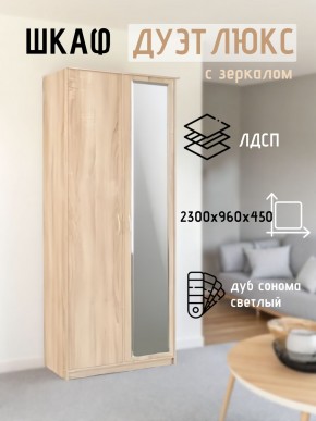 Шкаф 2-х створчатый Дуэт Люкс с зеркалом в Тобольске - tobolsk.mebel24.online | фото 7