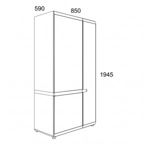 Шкаф 2D/TYP 20A, LINATE ,цвет белый/сонома трюфель в Тобольске - tobolsk.mebel24.online | фото 3