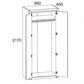 Шкаф 2DG, OLIVIA, цвет вудлайн крем/дуб анкона в Тобольске - tobolsk.mebel24.online | фото