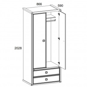 Шкаф 2DG2S, MAGELLAN, цвет Сосна винтаж в Тобольске - tobolsk.mebel24.online | фото 2