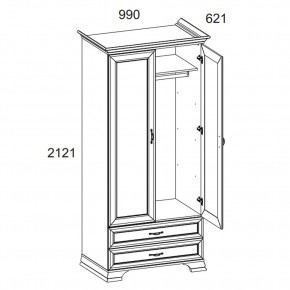 Шкаф 2DG2S, TIFFANY, цвет вудлайн кремовый в Тобольске - tobolsk.mebel24.online | фото 3