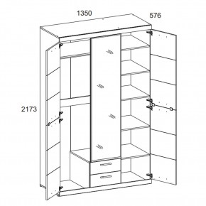 Шкаф 3D2S Z OSKAR , цвет дуб Санремо в Тобольске - tobolsk.mebel24.online | фото 3