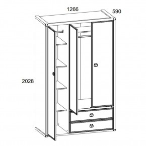 Шкаф 3DG2S, MAGELLAN, цвет Сосна винтаж в Тобольске - tobolsk.mebel24.online | фото 4