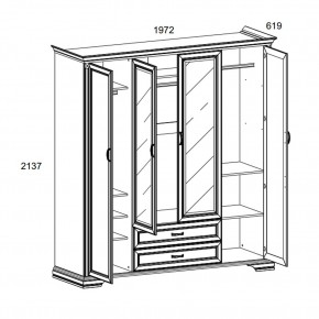 Шкаф 4D2S Z , MONAKO, цвет Сосна винтаж в Тобольске - tobolsk.mebel24.online | фото 1