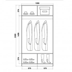 Шкаф-купе ХИТ 23-4-12/2-55 (420) в Тобольске - tobolsk.mebel24.online | фото 2
