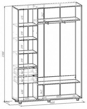 Шкаф-купе Удачный 1600x450x2300 в Тобольске - tobolsk.mebel24.online | фото 3