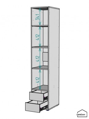 Шкаф Linnea MHR-1-4 2050х400х510 (ДВ-М 11.1.25) в Тобольске - tobolsk.mebel24.online | фото 3