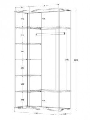 Шкаф Норден 1200 (Дуб Крафт белый) в Тобольске - tobolsk.mebel24.online | фото 3