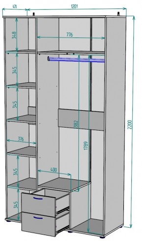 Шкаф Ольга H54 в Тобольске - tobolsk.mebel24.online | фото 2