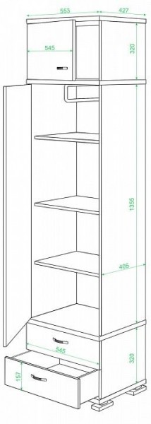 Шкаф платяной КС-10 в Тобольске - tobolsk.mebel24.online | фото 2