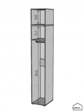Шкаф с антресолью Linnea MHR-1A-1 2450х400х510 (Графит-М 11.1.25) в Тобольске - tobolsk.mebel24.online | фото 3