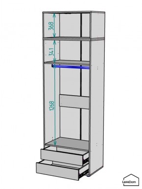Шкаф с антресолью Linnea MHR-2A-3 2450х800х510 (Графит-М 11.1.25) в Тобольске - tobolsk.mebel24.online | фото 3