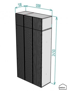 Шкаф с антресолью Linnea MHR-3POA-1 2450х1200х510 (Белый-М 11.1.1) в Тобольске - tobolsk.mebel24.online | фото 2