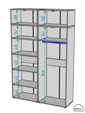 Шкаф с антресолью Linnea MHR-4A-1 2450х1600х510 (Графит-М 11.1.25) в Тобольске - tobolsk.mebel24.online | фото 3