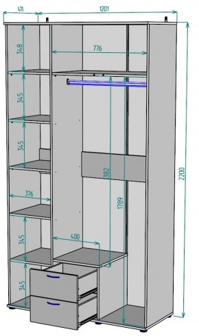Шкаф с зеркалом Ольга H54_M в Тобольске - tobolsk.mebel24.online | фото 2