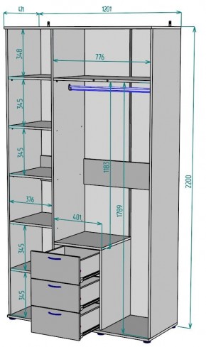 Шкаф с зеркалом Ольга H57_M в Тобольске - tobolsk.mebel24.online | фото 2