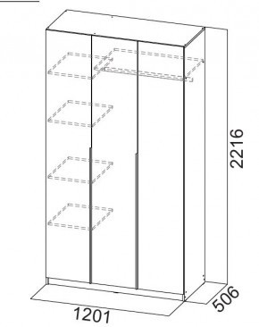 Шкаф ШК-5 (1200) Графит серый в Тобольске - tobolsk.mebel24.online | фото