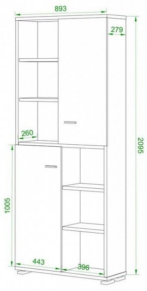 Шкаф-витрина Домино ПУ-30-2-ФС в Тобольске - tobolsk.mebel24.online | фото 2