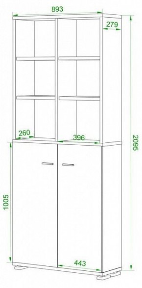 Шкаф-витрина Домино ПУ-30-4-ФС в Тобольске - tobolsk.mebel24.online | фото 2