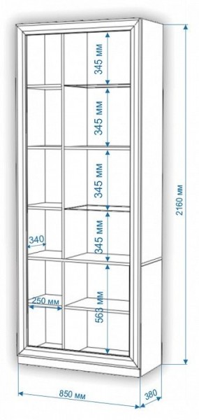 Шкаф-витрина Нобиле ШВтВ-ФСД-ФГК в Тобольске - tobolsk.mebel24.online | фото 3