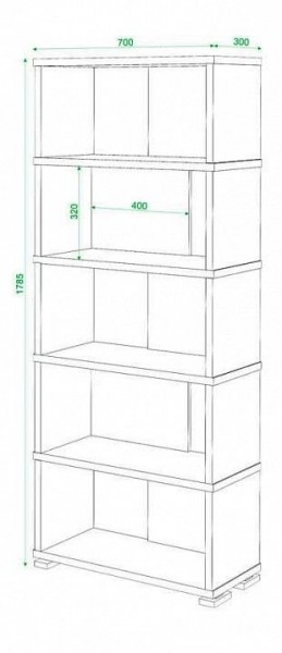 Стеллаж книжный Домино нельсон СБ-10_5 в Тобольске - tobolsk.mebel24.online | фото 3