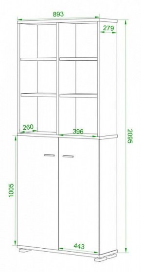 Стеллаж комбинированный Домино Лайт ПУ-30-4 в Тобольске - tobolsk.mebel24.online | фото 2