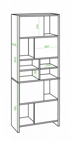 Стеллаж комбинированный Домино Lite СТЛ-ЗВХ в Тобольске - tobolsk.mebel24.online | фото 2