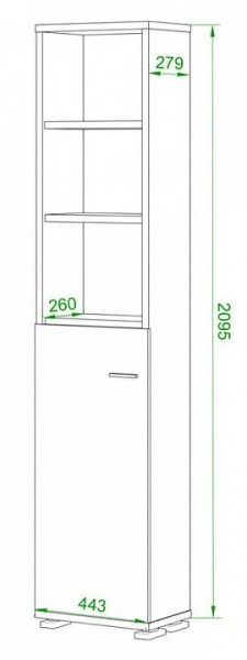 Стеллаж комбинированный Домино ПУ-20-2 в Тобольске - tobolsk.mebel24.online | фото 2