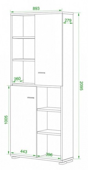 Стеллаж комбинированный Домино ПУ-30-2 в Тобольске - tobolsk.mebel24.online | фото 2