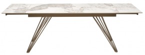 Стол ACERRA NEW 160 GLOSS LUXURY PANDORA SOLID CERAMIC/ каркас цвета шампань, ®DISAUR в Тобольске - tobolsk.mebel24.online | фото 5