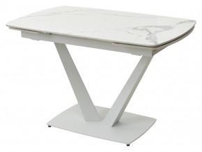 Стол ALATRI 120 GLOSS STATUARIO WHITE SOLID CERAMIC / WHITE, ®DISAUR в Тобольске - tobolsk.mebel24.online | фото 1